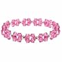 Sterling Silver Beaded Dark Pink Genuine Swarovski Crystal Cluster Bracelet