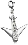 Sterling Silver Diamond Airplane Charm