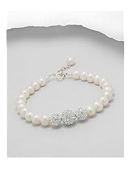 Fresh Water Pearls Bracelet In 92.5 Sterling Silver
