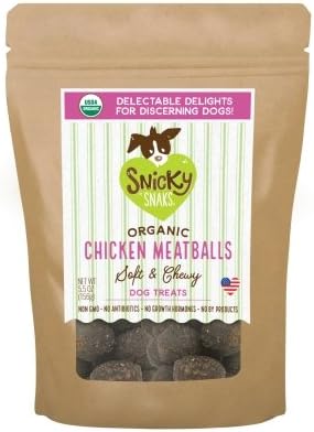 Snicky Snaks Usda Certified Organic Chicken Meatball, Wt 5.5 Oz, 1 Piece, One Size