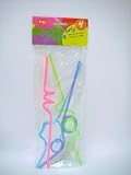 from PinkWebShop Curly/Shaped Straws Set of 10 Straws - Assorted Shapes & Colours