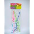 Curly/Shaped Straws Set of 10 Straws - Assorted Shapes & Colours