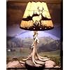 Single Antler Lamp With Deer Shade