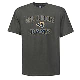 NFL Men's St. Louis Rams Heart And Soul Ii Adult Short Sleeve Basic Tee (Charcoal Heather, Large)