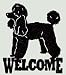 Poodle Welcome Sign Metal , Black Hammertone