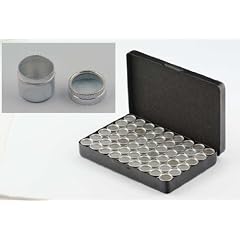 54 x Mini-Aludose, 54 St�ck in schwarzer Metallkassette - Aluminiumdose mit Klarsichtdeckel, Durchmesser 18 mm, Aluminium-Dose Aludose Alu-Dose Metalldose Dosenset Aufbewahrungsdose f�r Kleinteile Gew�rzdose f�r Safran Vorratsdose Aludosen Aluminiumdosen Aluminium-Dosen Aludosen Alu-Dosen Metalldosen Aufbewahrungsdosen Gew�rzdosen Vorratsdosen
