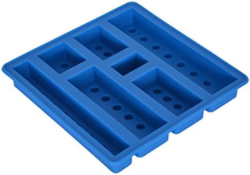 Flyager Silicone Square Sharped Ice Mold Chocolate Mold Cake Jello Mold Building Blocks Ice Tray DIY (Blue)