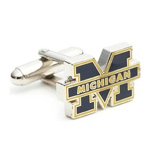 NCAA Michigan Wolverines Silver Edition Cufflinks