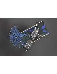Beautiful Silk Brocade Eyeglass Sunglass Pouch Glasses Protect Bag - Black with BlueGreen... by Shanghai Old Street