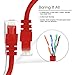GearIt 10-Pack, Cat5e Ethernet Patch Cable 3 Feet - Snagless RJ45 Computer LAN Network Cord, Red - Compatible with 10 Port Switch POE 10port Gigabit