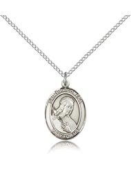 Free Engraving Included Medal- Sterling Silver St. Saint Philomena Pendant 3/4" 8077SS--w/18" Chain & Box Patron Saint of Children