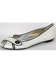 Manas Ballerina Peep Toe Leder wei