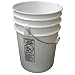 Vestil PAIL-6-PWS Plastic Open Head Pail with Steel Handle, 6 gallon Capacity, White
