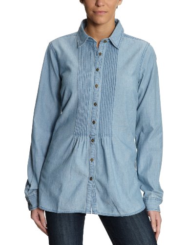 Tommy Hilfiger Damen Bluse  PEPITA CHAMBRAY SHIRT LS C11_1M80126788, Gr. 36, Blau (460_LIG Preisvergleich