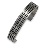 Chisel Enamel and Brushed Stainless Steel Cuff Bangle Bracelet