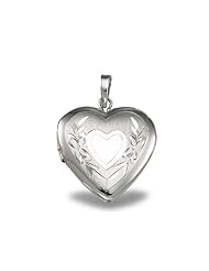 Sterling Silver Heart Picture Locket 1/2 in x 1/2 in