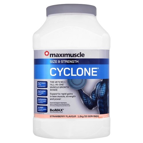 Maximuscle Cyclone 1200 g Strawberry Size and Strength Shake Powder