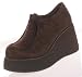 Volatile Wallaroo Wallabee Women's Crepe Platform Wedge Shoes Brown Suede PU