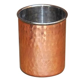 Verrerie Indienne en Cuivre Timbale en Acier � l'Int�rieur