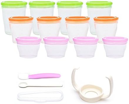 Bebelock BD730105S1 PP&amp;Silicon Baby Food Container 16P set (Blue/Pink) (Pink)