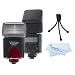 Vivitar DF-383 DEDICATED ETTL LCD BOUNCE AND ZOOM FLASH w/ LCD Display Includes Flash Diffuser For OLYMPUS SP-500 SP-550 SP-570 C-5060 C-7070 E10 E20N C-5000 C-8080 E-1 EVOLT E-330 E-300 E-420 E-310 E-510 E-500 E-620 E-450 E-3 FE-110 FE-120 C-4040 C-4000