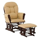 Stork Craft Hoop Glider and Ottoman, Cherry/Khaki