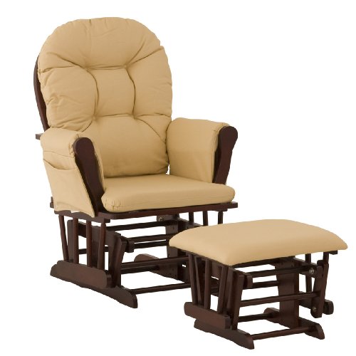 Stork Craft Hoop Glider and Ottoman CherryKhaki