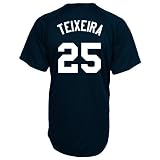 MLB New York Yankees Mark Teixeira Full Button Down Synthetic Replica Batting Practice Jersey,X-Large