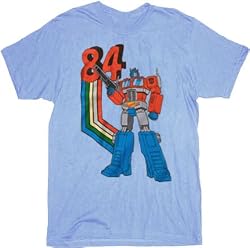 Transformers 84 Optimus Prime Light Blue T-shirt Tee