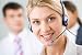 Face of Young Charming Confident Woman with Headset - 36W x 24H - Peel and Stick Wall Decal by Wallmonkeys
