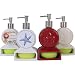 Soap dispenser pump Various Designs (Shells, Flowers, Fleur de Lis) and Scrubby holder