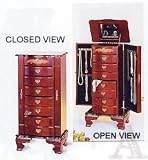 Queen Anne Mahongany Wood Jewelry Box Armoire