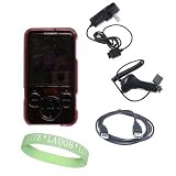 5 Item Accessory Kit for Sony Walkman NWZ-E430 Series (NWZ - E436 and NWZ - E438) Includes : Pink Crystal Hard Shell Carrying Case + Car Charger + Wall Charger + Data Sync Cable + A Live*Laugh*Love Wrist Band!!!