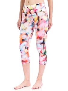 Adidas Women's Performer Mid-Rise Three-Quarter Print Tights, Print/Black, Large