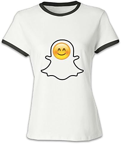 Lonmir Women's Smile Emoji Round Neck T Shirts XL Black