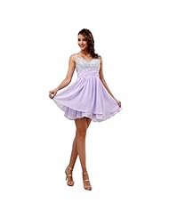 Chiffon/Satin Short Sweetheart Beaded Belted Crystals Crystal Homecoming Dress/Prom Dress/Party Dress/Mini Dress 