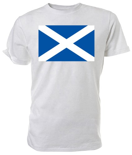 Scottish Flag T shirt, white size Large