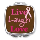 Awareness Ribbon Live Laugh Love Epoxy Compact Mirror