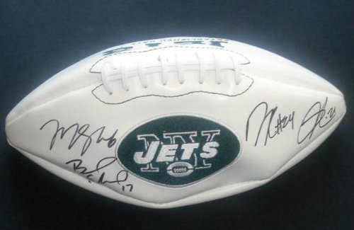 LaDainian Tomlinson Signed Ball - Mark Sanchez Darrell Revis & Braylon Edwards Logo - Autographed Footballs