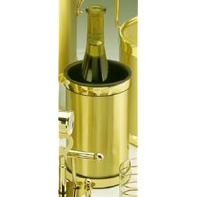 Kraftware 70578 Brushed Brass Wine Chiller with Bands by Kraftware