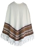 NEW ARRIVAL PERUVIAN ALPACA WOOL PONCHO CREWNECK IVORY DESIGN ONE SIZE LONG 37.5 WARM AND SOFT