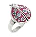 Pink Enameled Polka Dot Shell Ladybug Sterling Silver Ring (Size 6,8,10)
