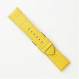 松重オリジナル YK001Y−24 24mm デカ時計用牛革マット型押し  黄色