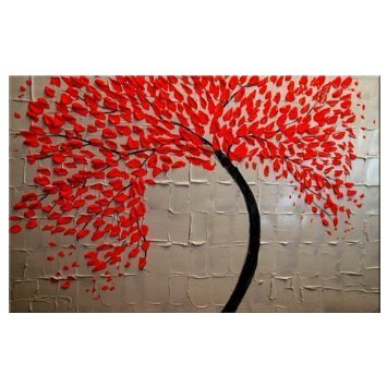 Santin Art - Modern Abstract Ready to Hang Stretched Canvas Oil Painting