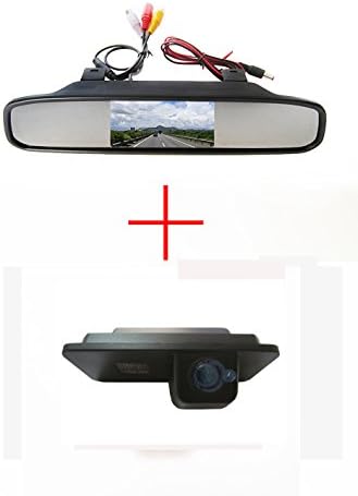 CCD Color Car Reverse Rear View Parking Back up Camera for Vw Phaeton Scriocco Golf 4 5 6 Mk4 Mk5 EOS Lupo Beetle ,With 4.3 Inch Color LCD TFT Rearview Mirror Monitor Screen Car Backup Monitor