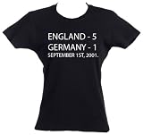 England - 5 Germany - 1 Football T-Shirt - Gift for New Mum, Black, Medium