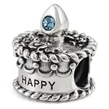 41nYervxbeL. SL160  Authentic OHM March Birthstone Happy Birthday Cake 925