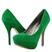 Onyx01 Velvet Platform High Heel Pumps GREEN