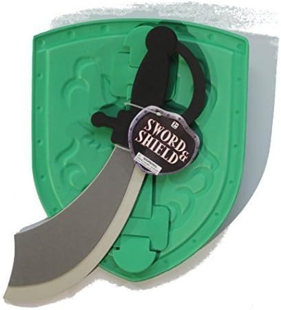 Foam 14" Sword &amp; 12" Shield Fantasy Adventure Set - Green / 2 Pieces