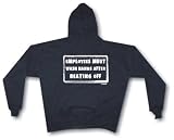 Employees Must Wash Hands After Beating Off Funny Sign Logo Men's Hoodie Sweat Shirt Small thru 4XL